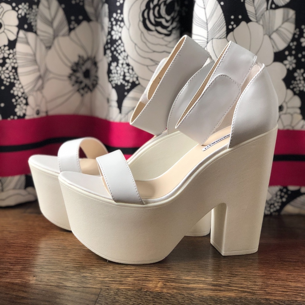 White Festival Platform Heels